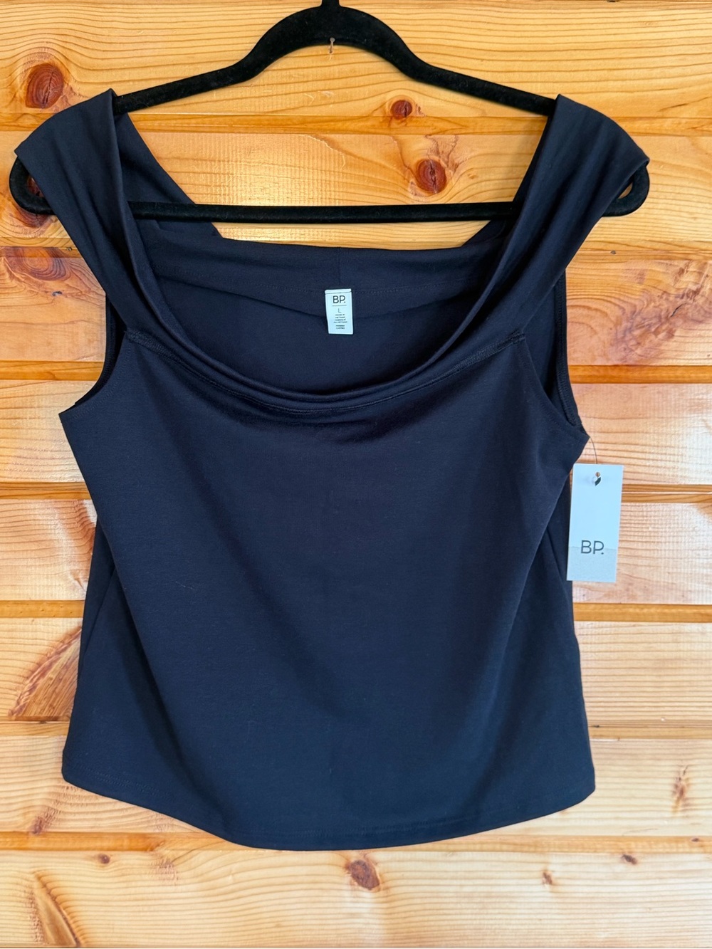 BP from Nordstrom Black off the Shoulder Knit Top Size Large